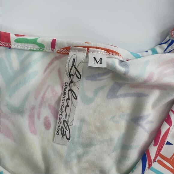 Lulu B Tropical Brushstrokes UPF Top Sz M - Picture 3 of 7